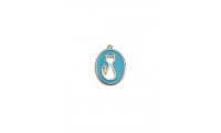 Colgante esmalte gato azul...