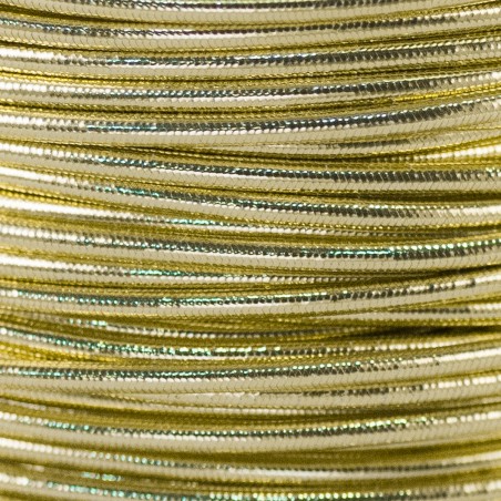 Cordón elástico 2mm. Dorado