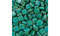 Square beads 2 holes 6mm....