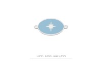 Entrepieza oval azul con...