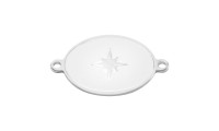 Entrepieza oval blanco con...