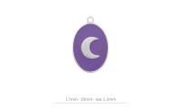 Colgante ovalado morado con...