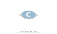 Entrepieza oval azul con...