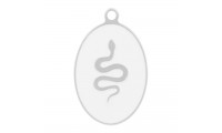 Colgante ovalado blanco con...