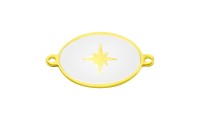 Entrepieza oval blanca con...