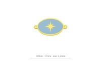 Entrepieza oval azul con...
