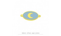 Entrepieza oval azul con...