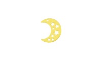 Colgante luna 13mm baño oro