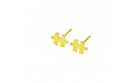 Pendientes puzzle en baño oro