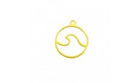 Colgante Ola de 13mm. Baño oro