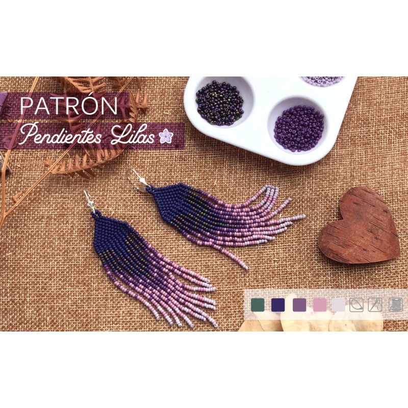 Kit pendientes cascada lila