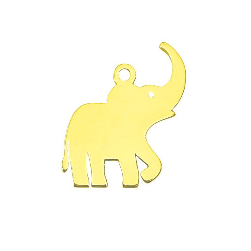 Colgante Elefante de la Suerte Oro Amarillo 18k 16 mm