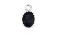 Colgante oval cuarzo jet...