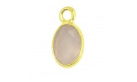 Colgante oval cuarzo rosa...