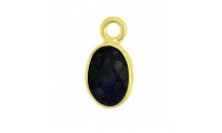 Colgante oval cuarzo jet...