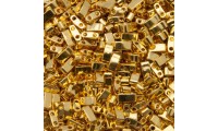 Half tila 5mm. 24kt Gold...