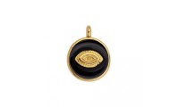 Colgante ojo esmalte negro....