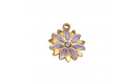 Colgante flor esmalte lila...