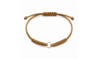 Pulsera macramé marrón con...