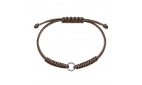 Pulsera macramé marrón con...