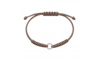 Pulsera macramé taupe con...