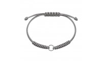 Pulsera macramé gris con...