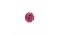 Bola de 8mm con strass. Fucsia