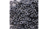 O bead 1x4 mm. Jet Hematite