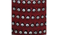 Cuero con Swarovski 6mm. Rojo