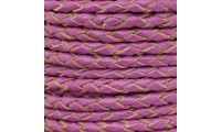 Cuero trenzado 3mm. Fucshia