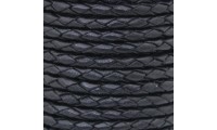 Cuero trenzado 3mm. Negro