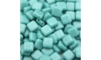 Square beads 6mm. Opaque Jade