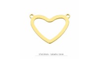 Corazón baño oro 17x13mm -...