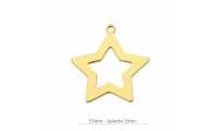 Estrella baño oro 15mm...